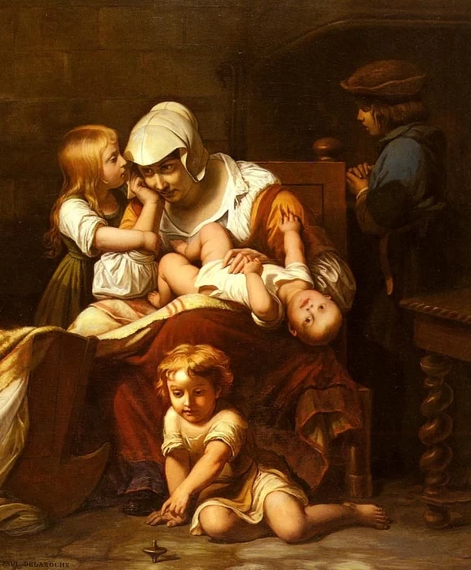 Giovane madre e i suoi figli